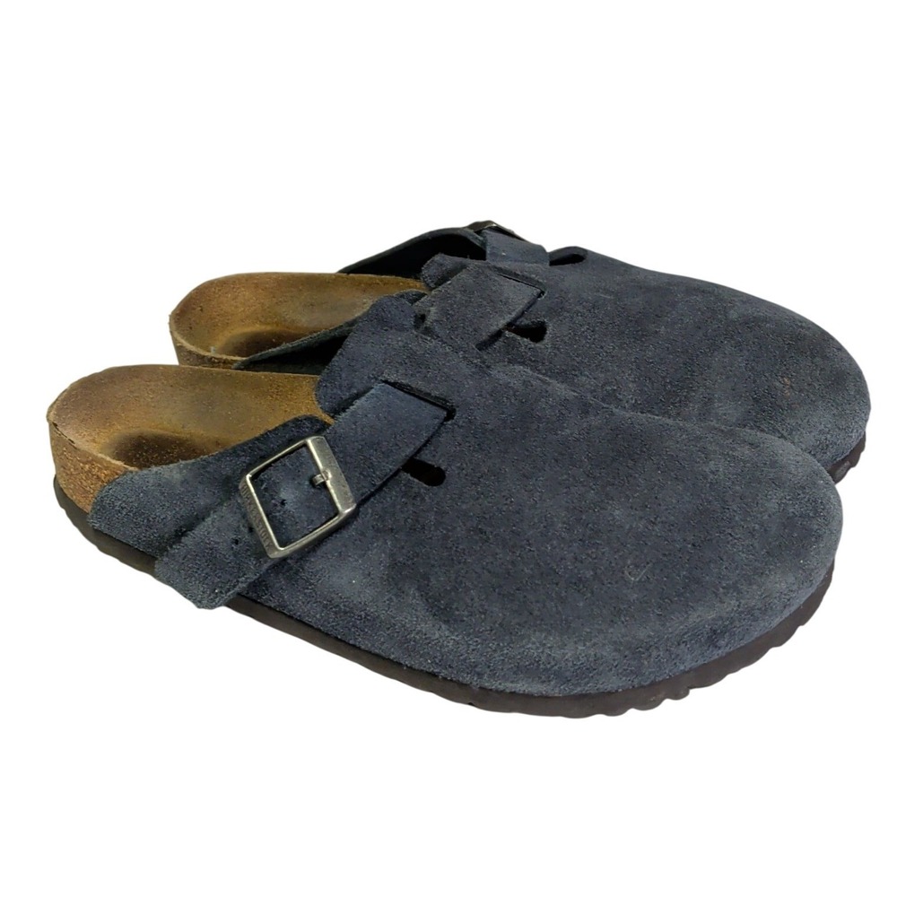 Birkenstock Boston Clogs Womens Size 10 EU 41 Shoes Blue Suede Leather Bohemian